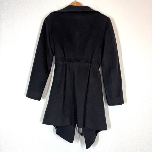 Trilogy Collections Loro Piano Italy Wool Black Coat Portrait Collar USA Made 4 - Picture 3 of 12